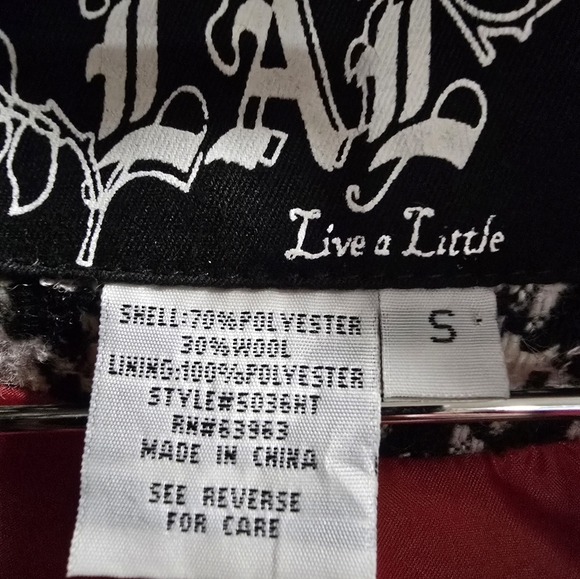 Live a Little LAL Houndstooth Jacket Size Small Wool Blend - Picture 7 of 8